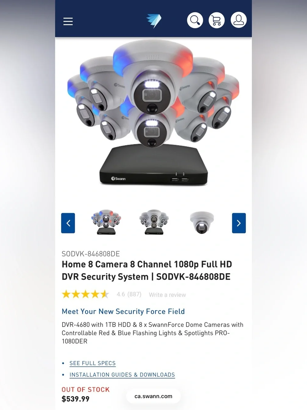 Swann 8 Camera 8 Channel DVR System NEW